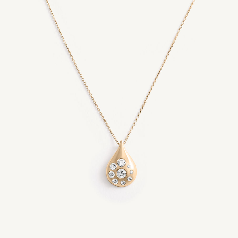Pear Teardrop Diamond Inlay Pendant