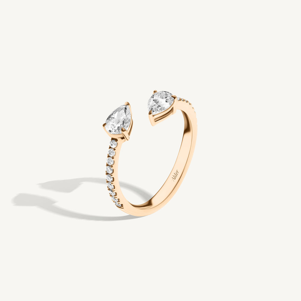Pear Diamond Claw Ring