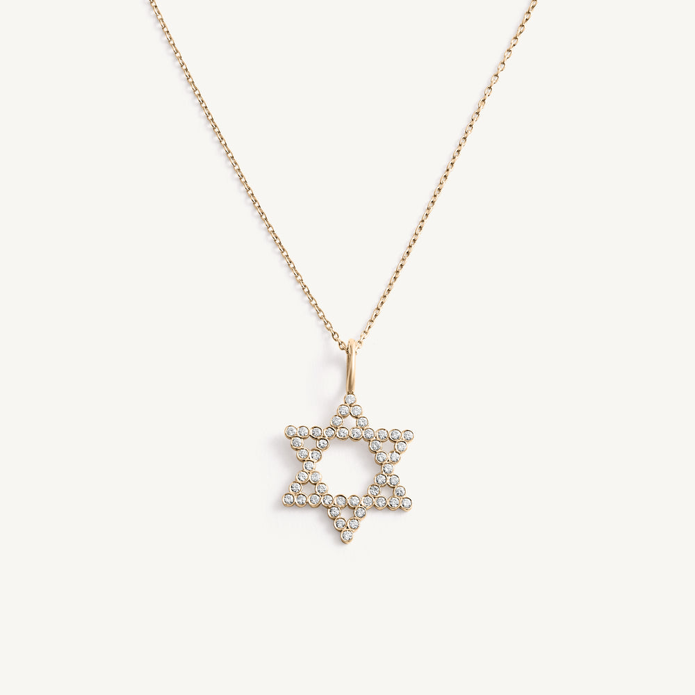 
                  
                    Round Bezel Diamond Star of David Charm
                  
                