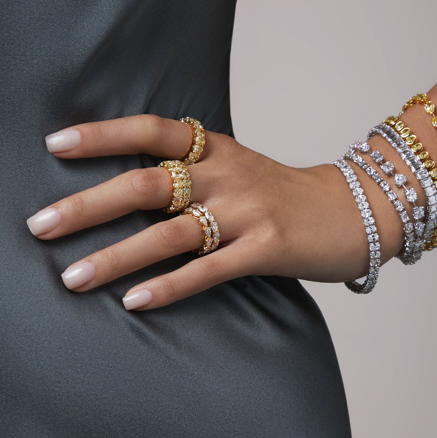 
                  
                    East West Pear Eternity Band
                  
                