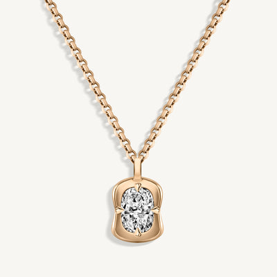 Cushion Cut Diamond Lunar Pendant Necklace