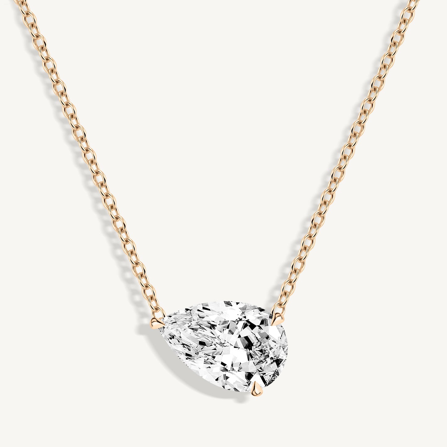 East West Pear Diamond Pendant