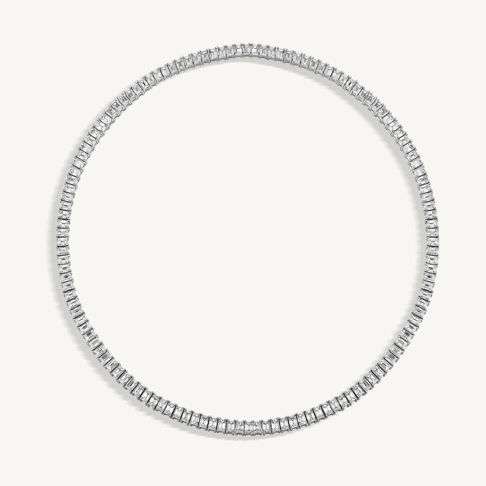 Emerald Diamond Tennis Necklace