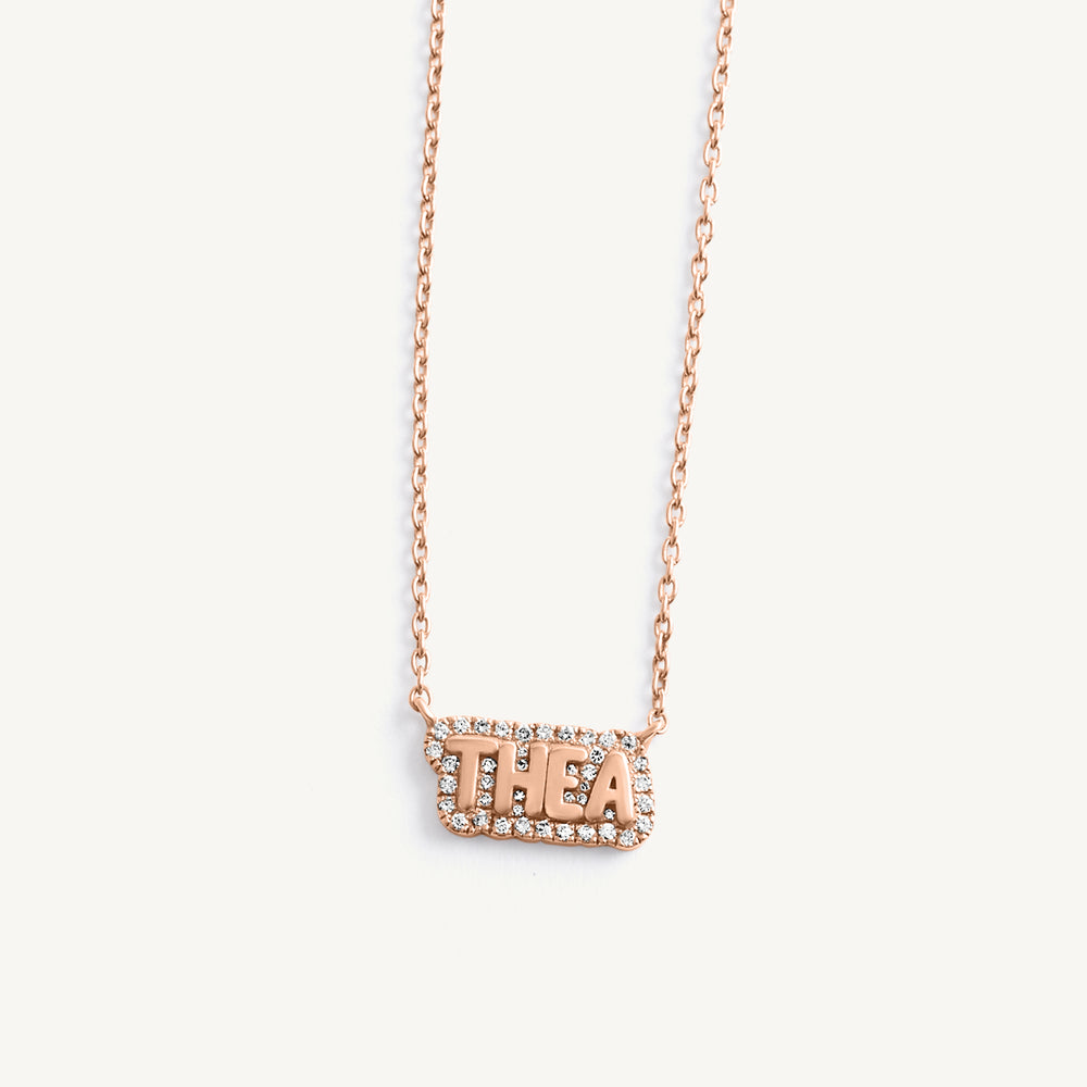 XS Diamond Bubble Name Necklace