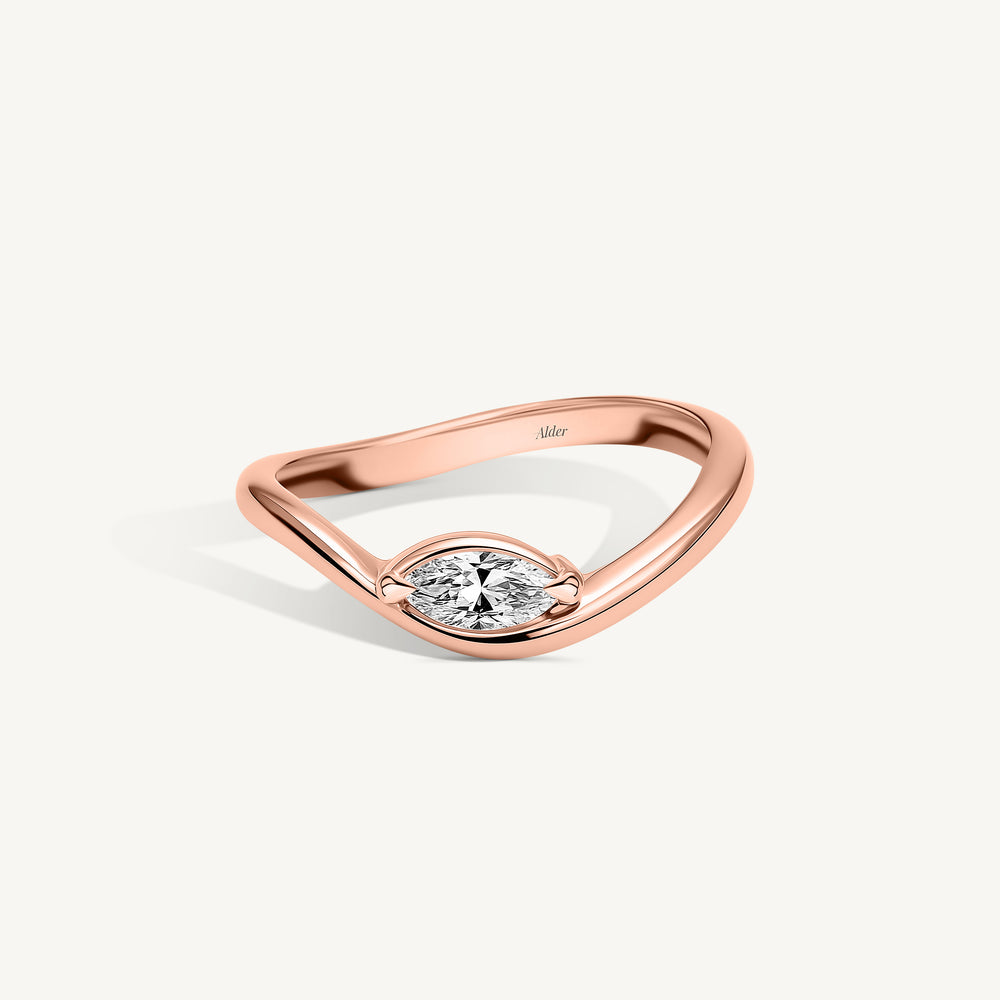 Marquise Diamond Wave Ring
