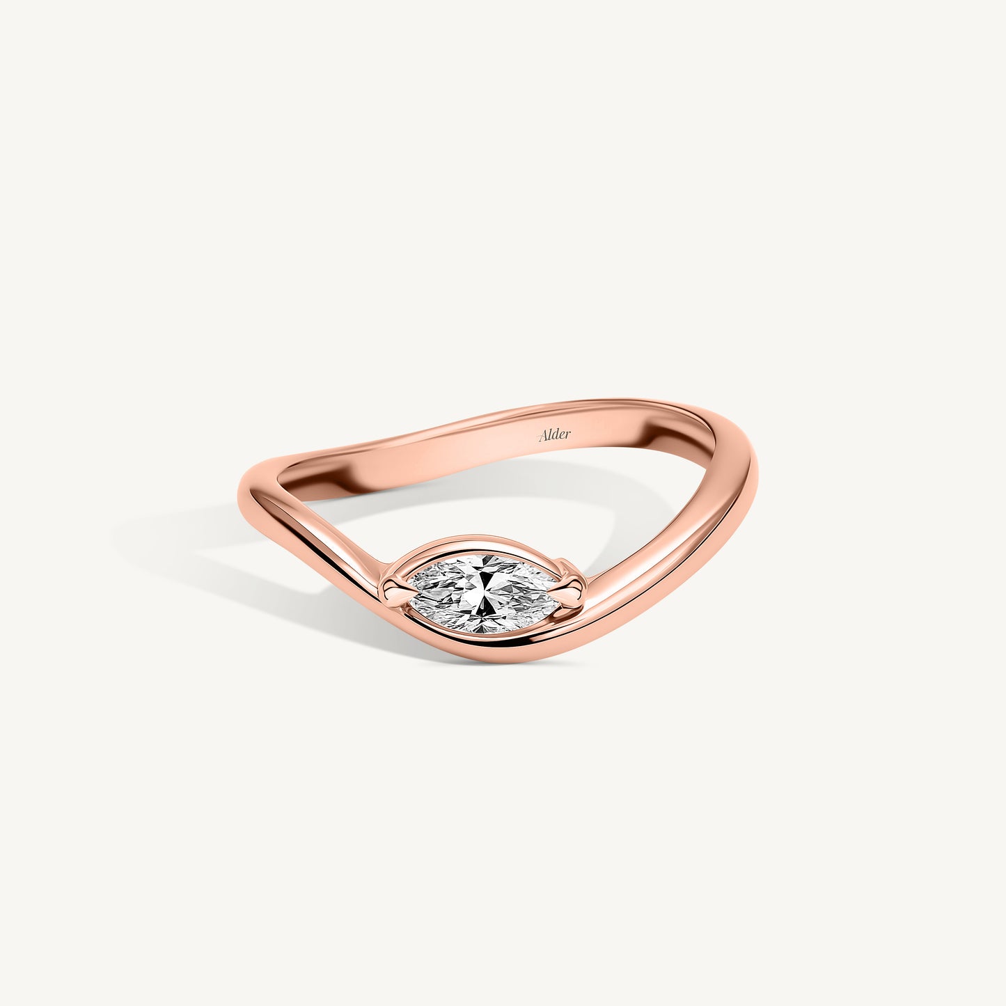 Marquise Diamond Wave Ring
