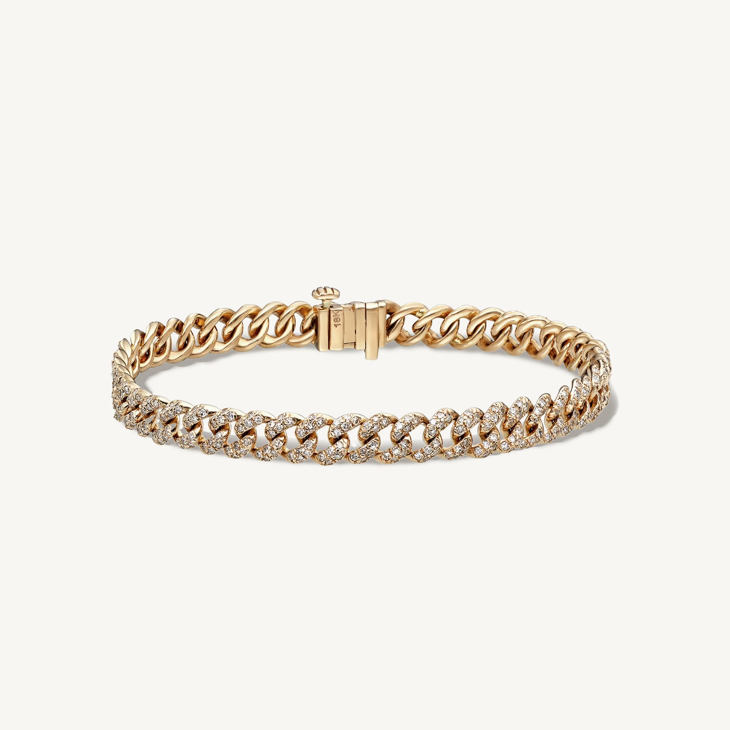 Petite Pave Diamond Cuban Chain Bracelet