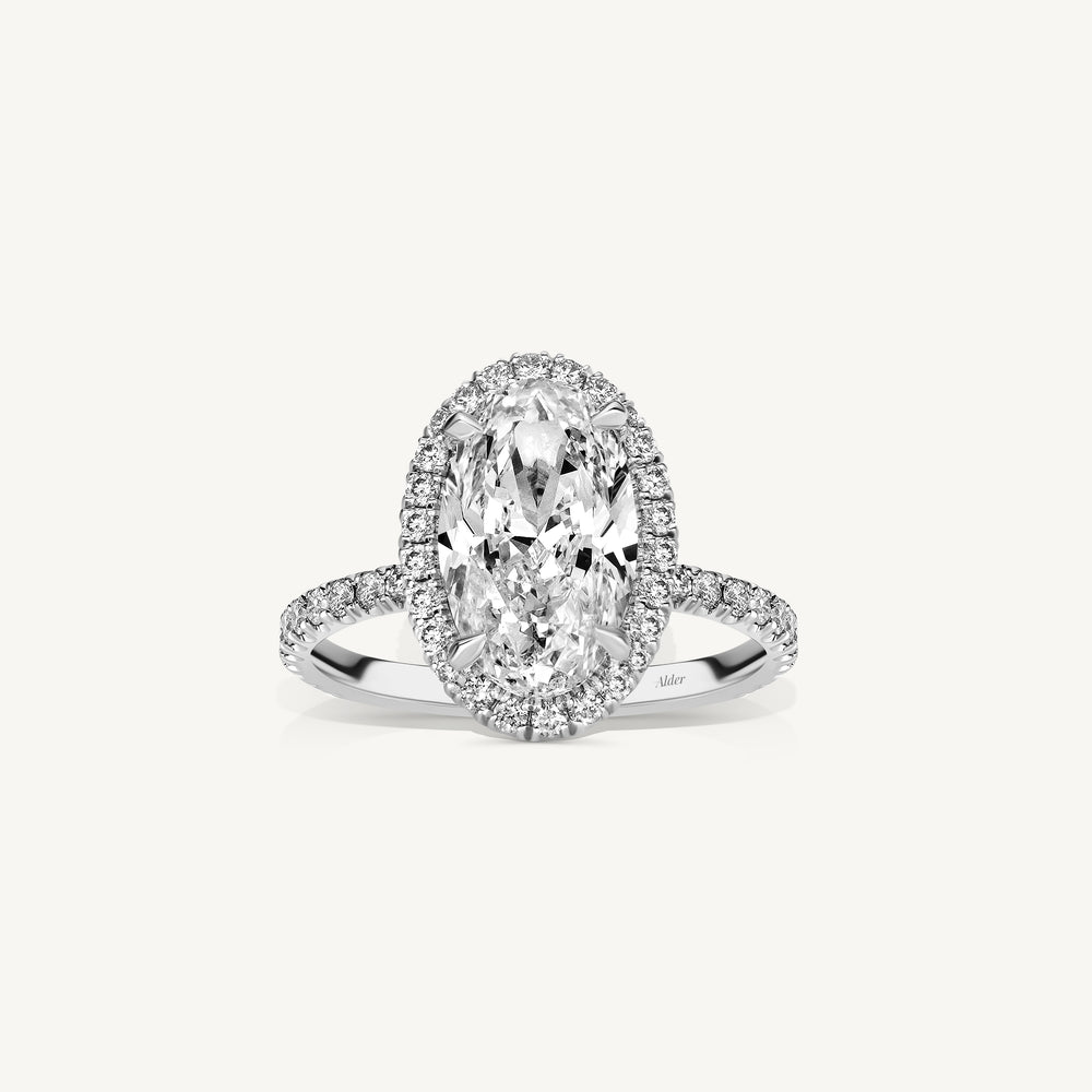 Oval Cut Halo Diamond Engagement Ring