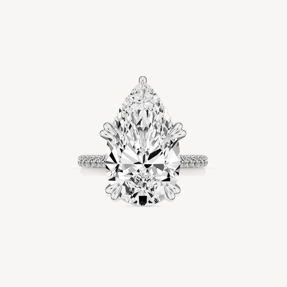 Pear Double Claw Engagement Ring