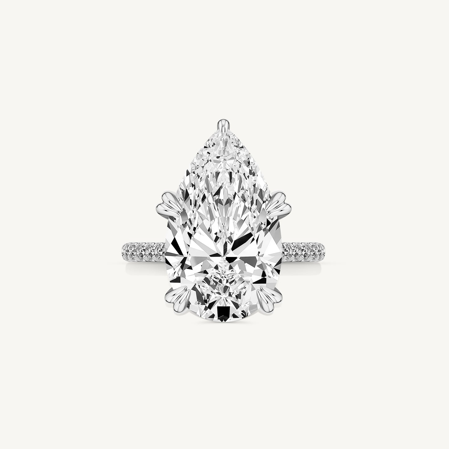 Pear Double Claw Engagement Ring