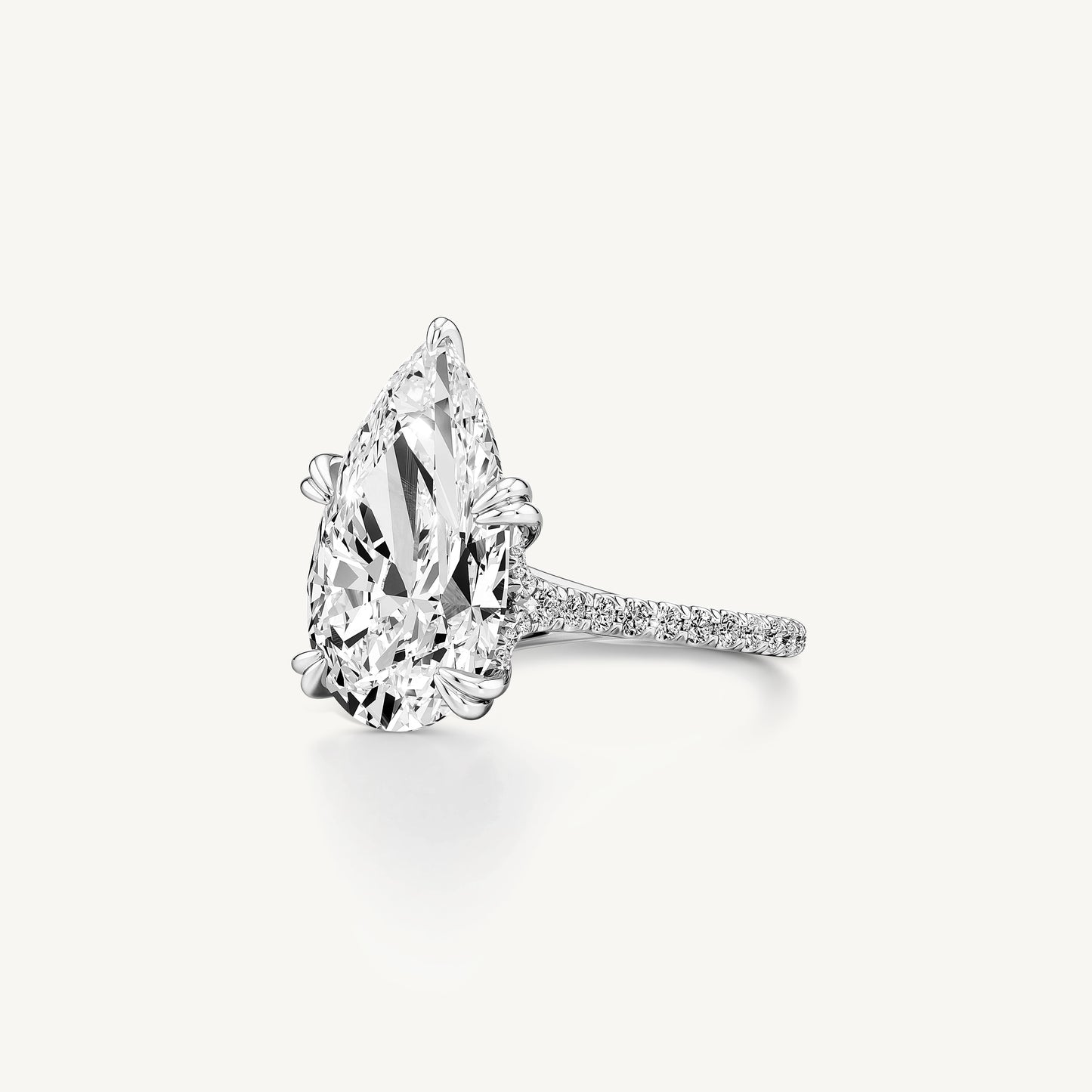 Pear Double Claw Engagement Ring