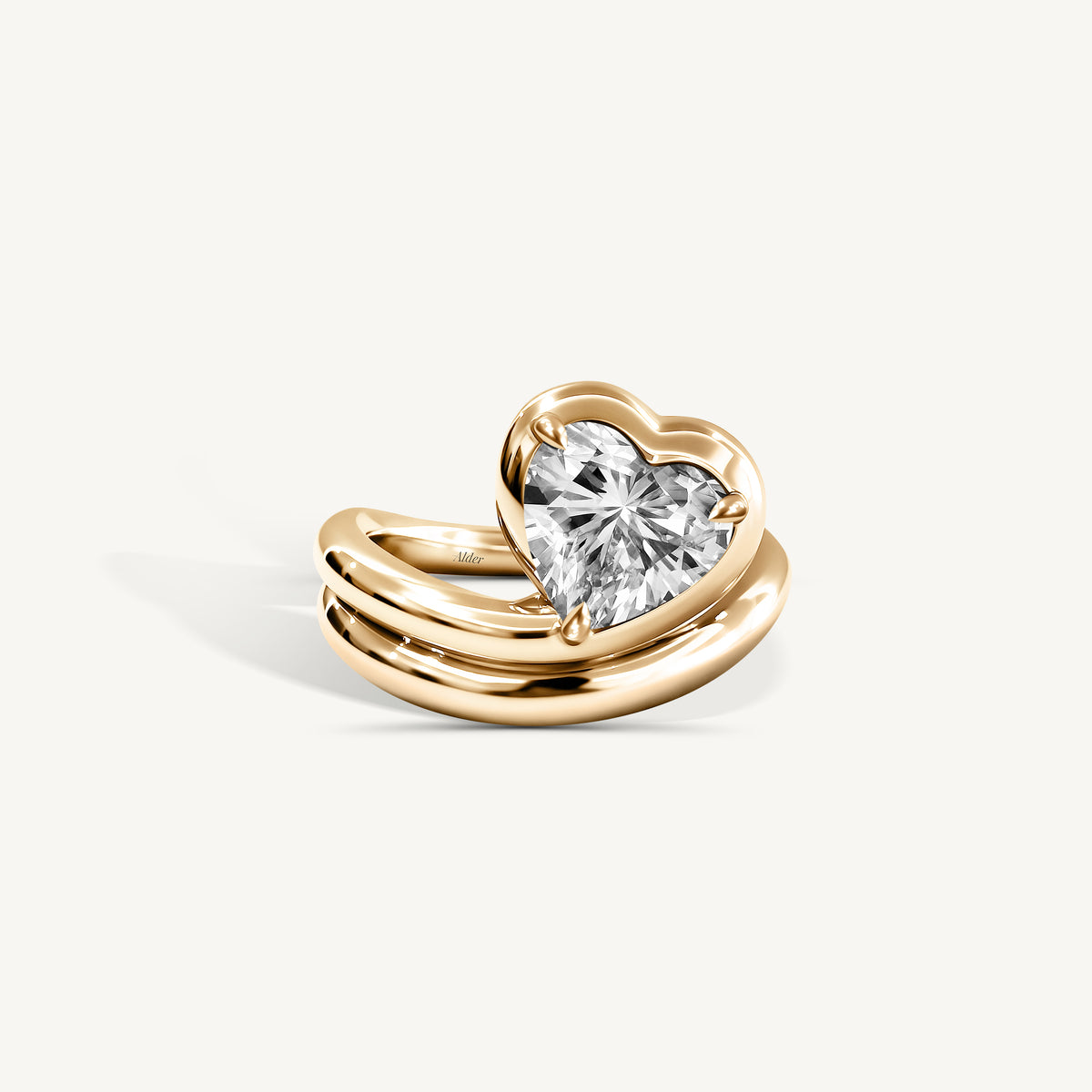Floating Rings Silver Heart Diamond Lunar Floating Ring – Alder Fine Jewellery