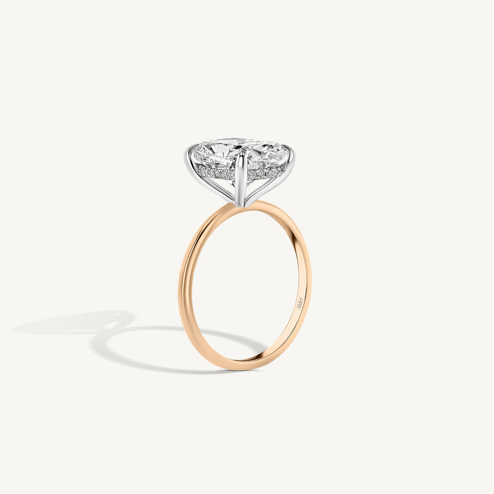 Round Solitaire Hidden Halo Engagement Ring
