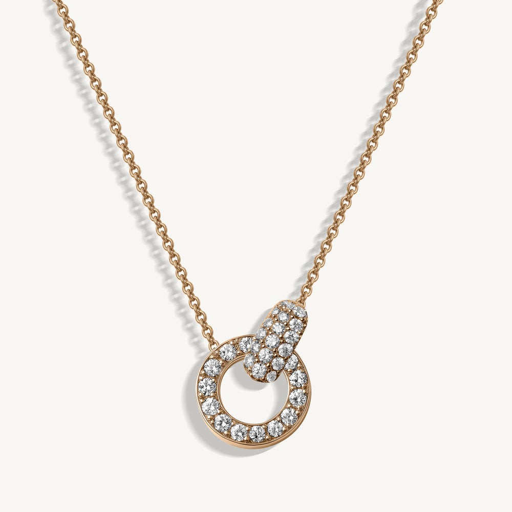 Pavé Diamond Interlock Necklace
