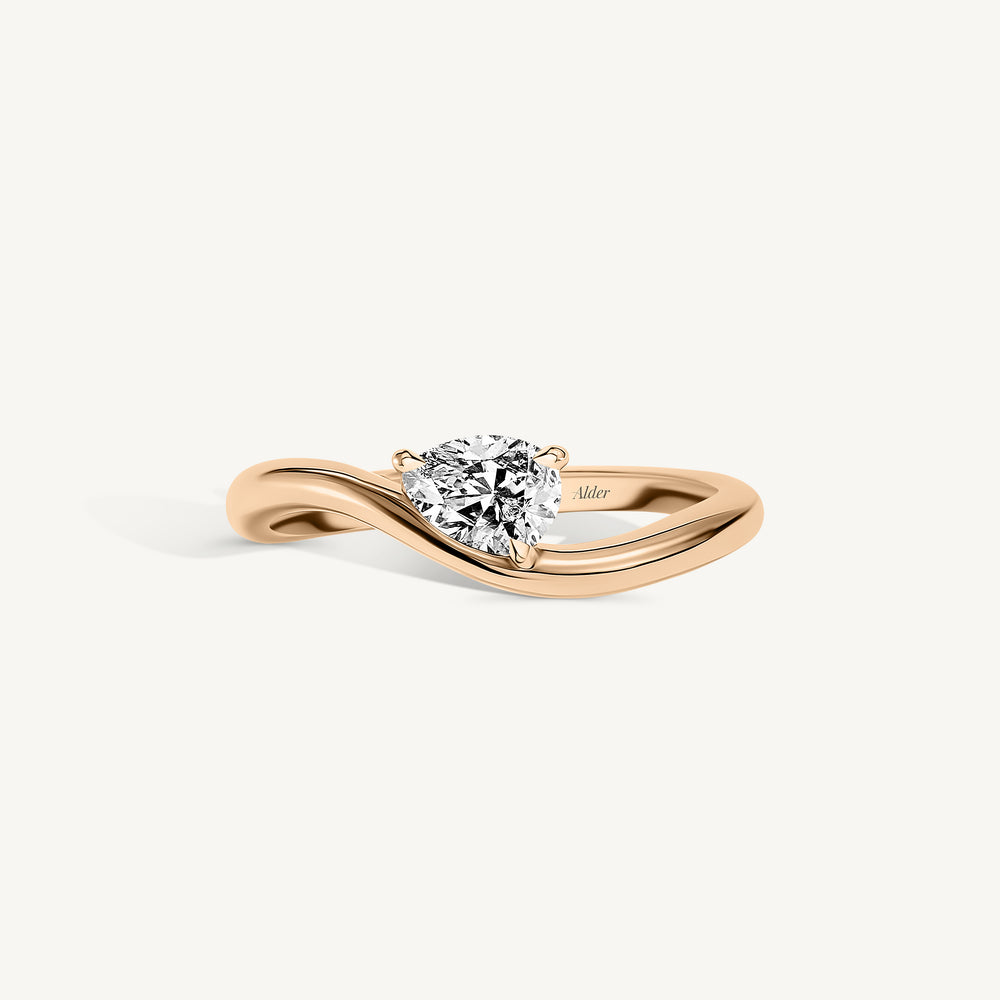 Pear Diamond Wave Ring