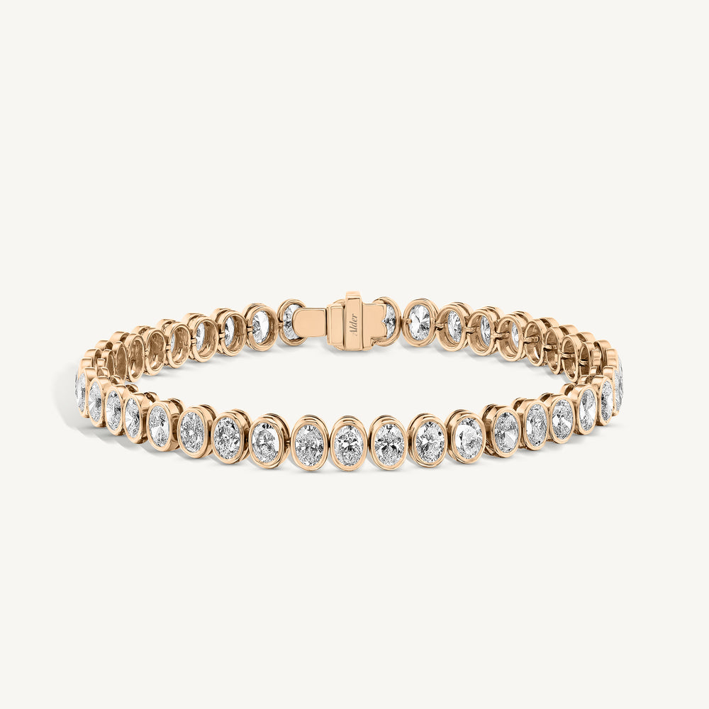 Oval Diamond Bezel Set Tennis Bracelet