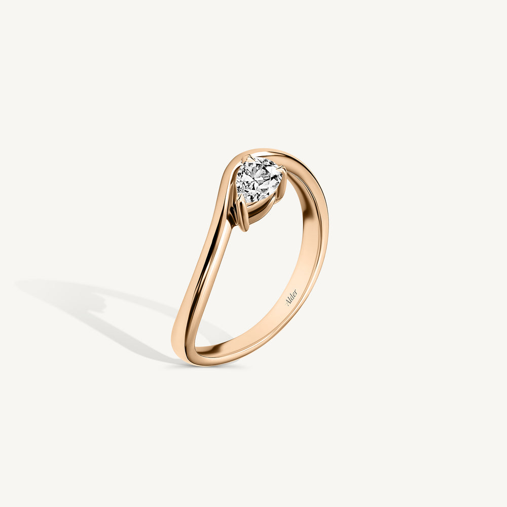 Pear Diamond Wave Ring