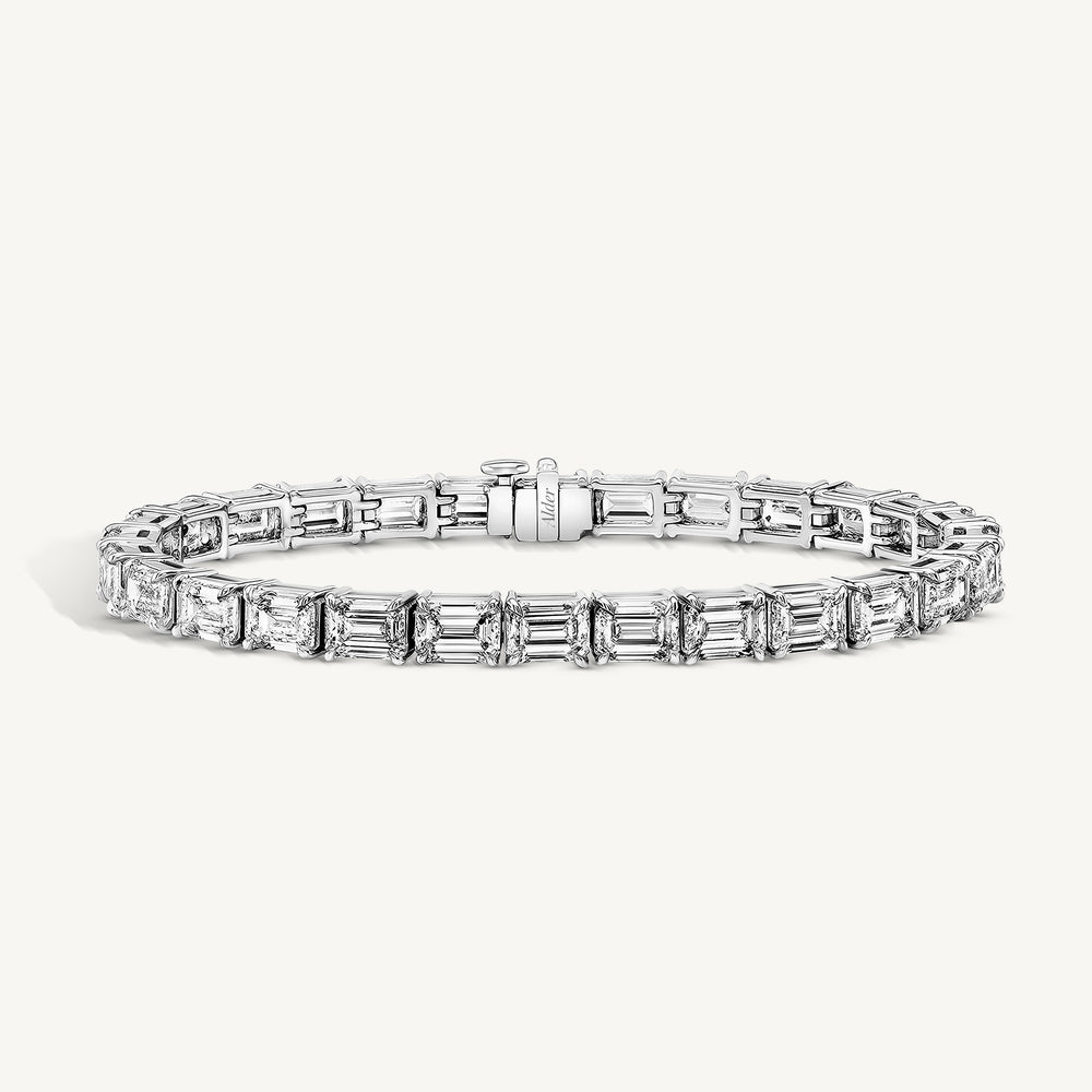 
                  
                    East West Emerald Diamond Tennis Bracelet
                  
                