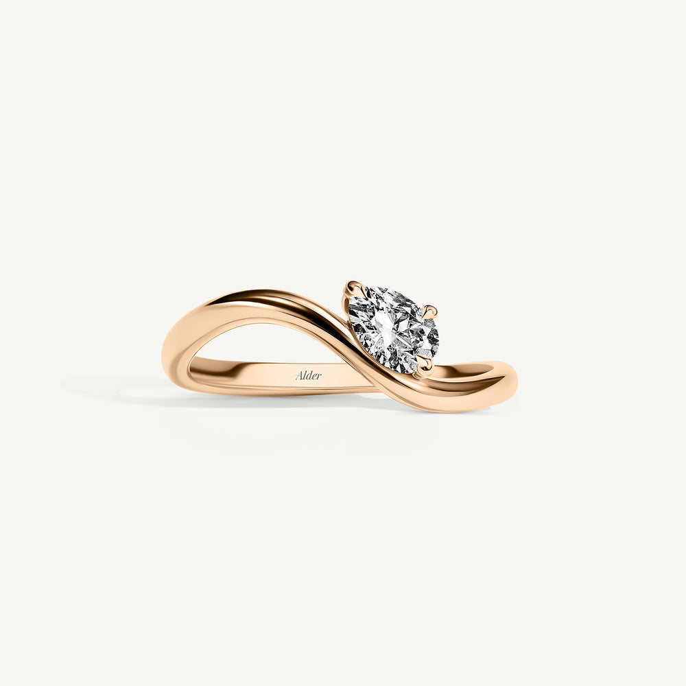
                  
                    Pear Diamond Wave Ring
                  
                