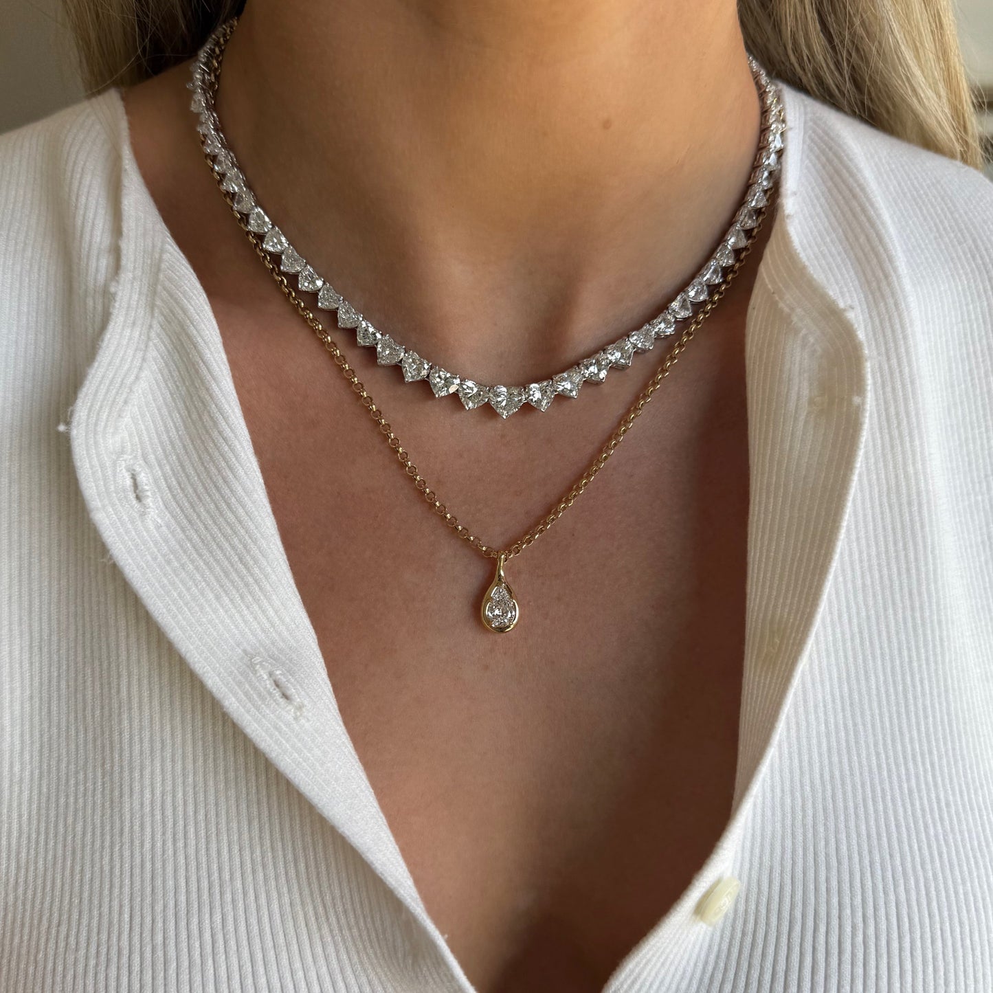 
                  
                    Pear Diamond Lunar Pendant Necklace
                  
                
