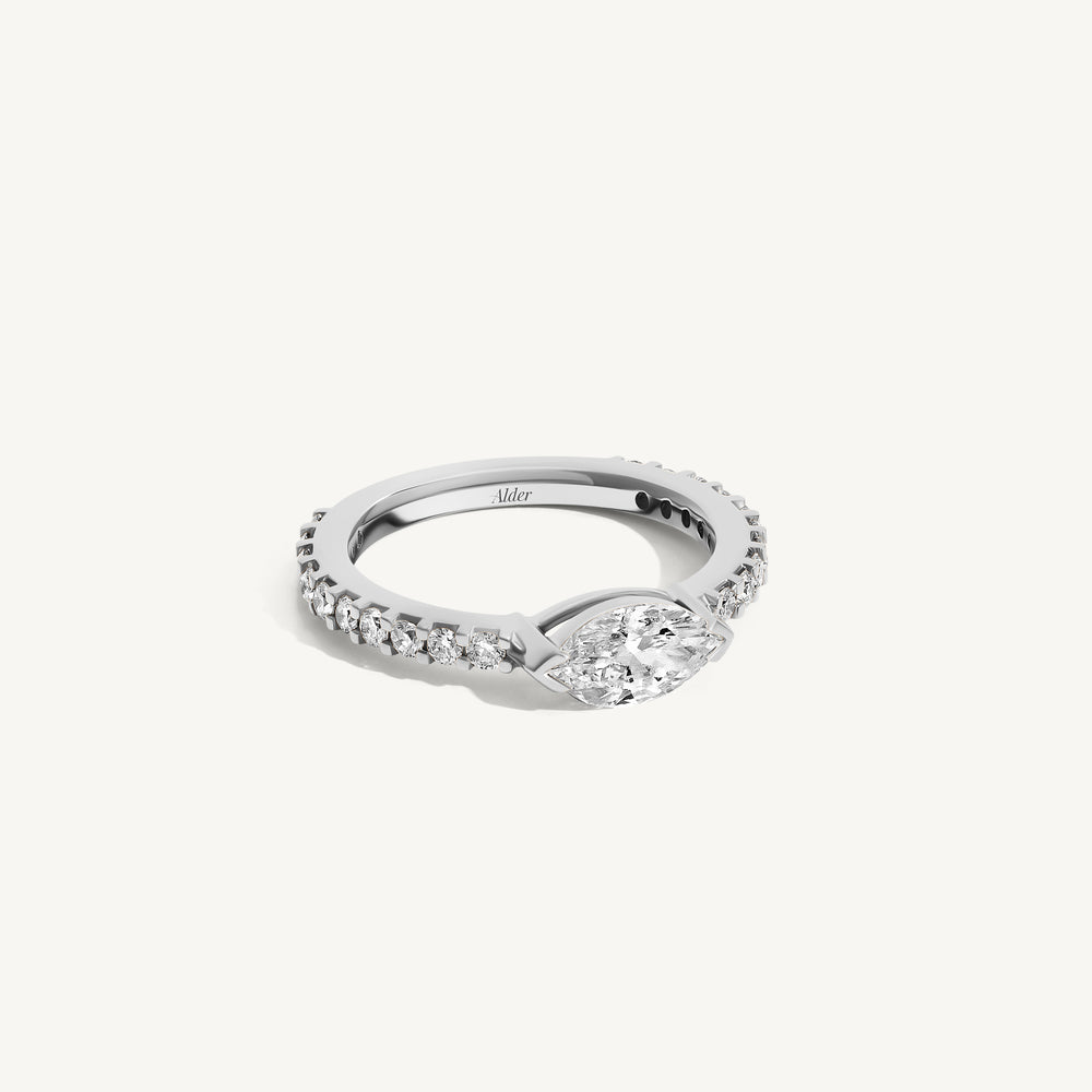 Marquise Diamond Pinkie Ring