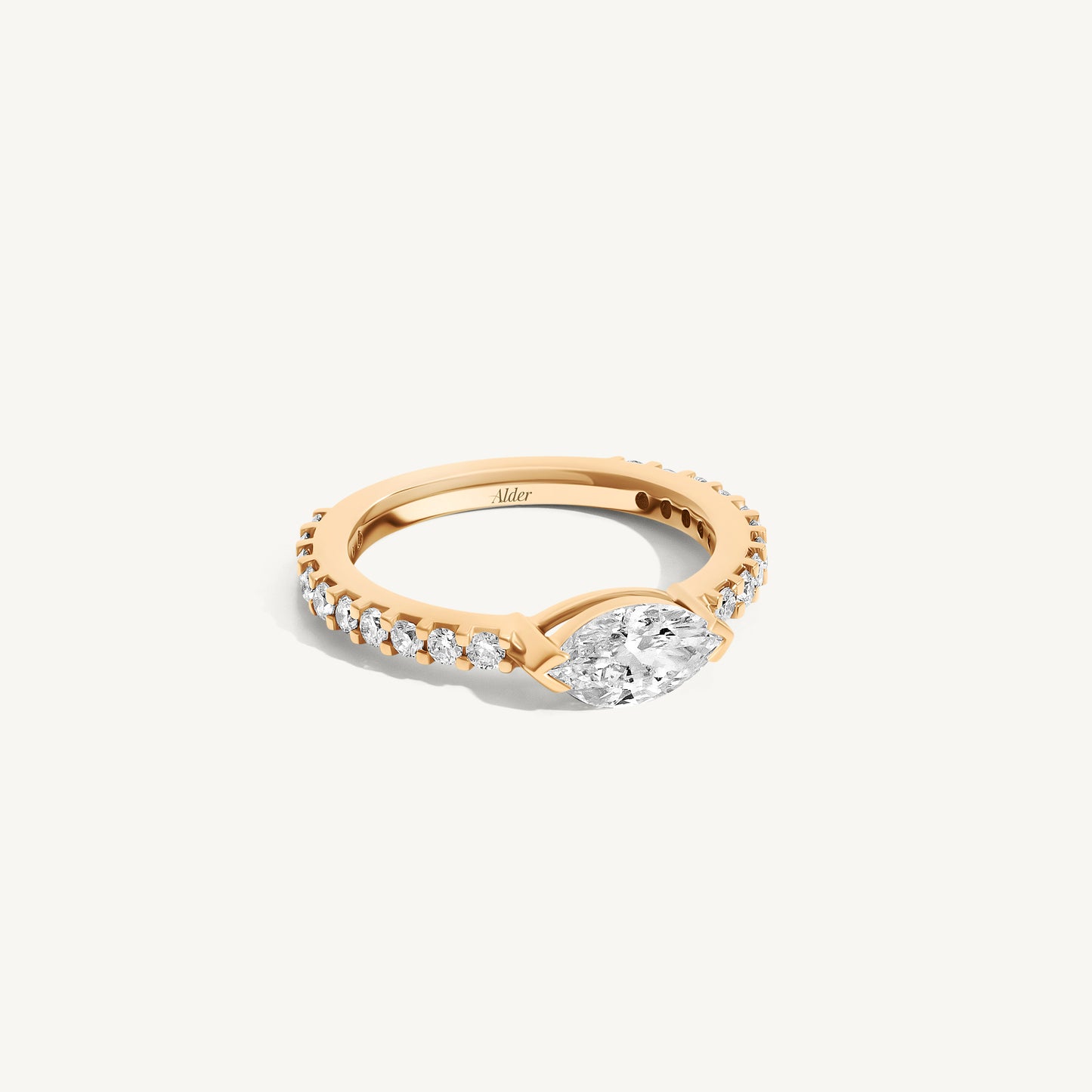 Marquise Diamond Pinkie Ring