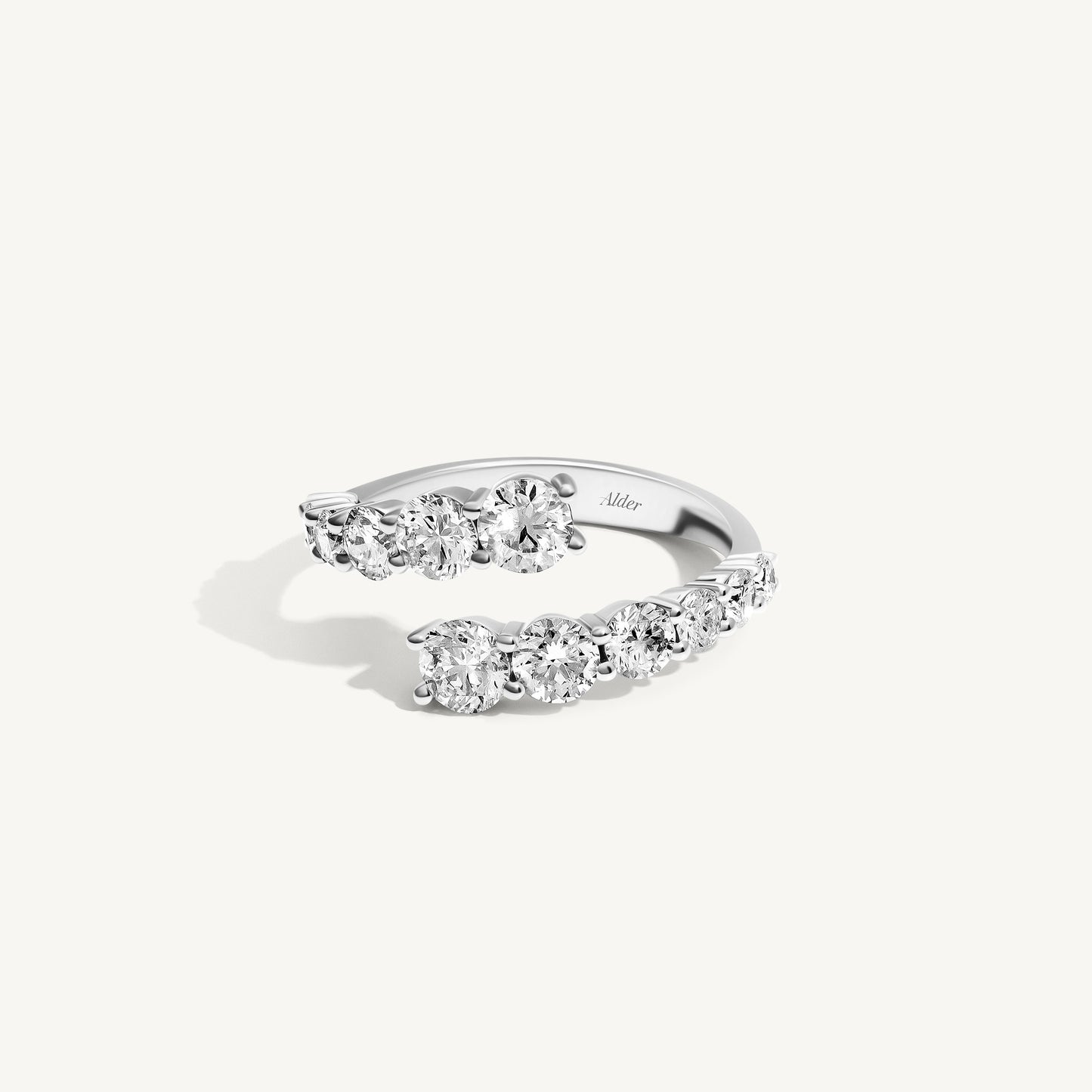 
                  
                    Round Diamond Bypass Ring
                  
                