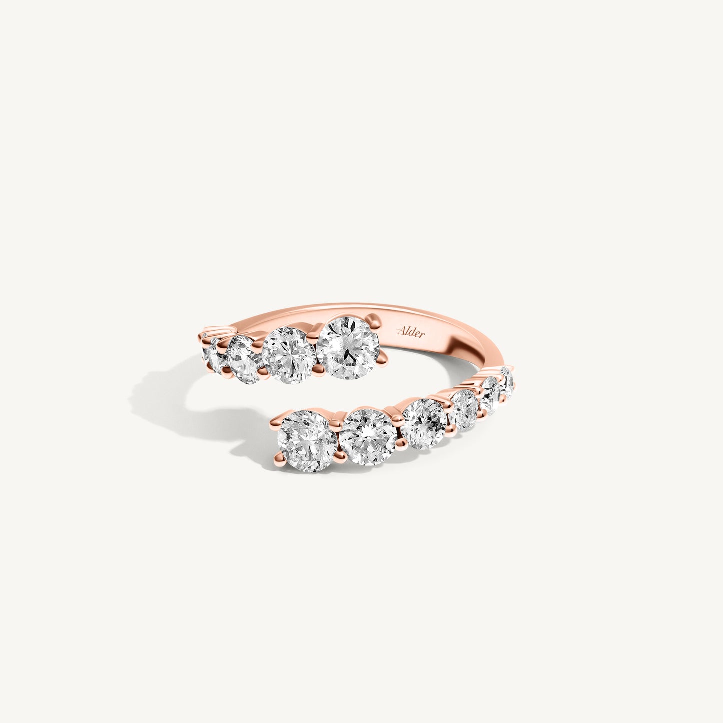 Round Diamond Bypass Ring