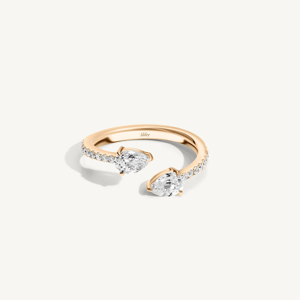 Pear Diamond Claw Ring