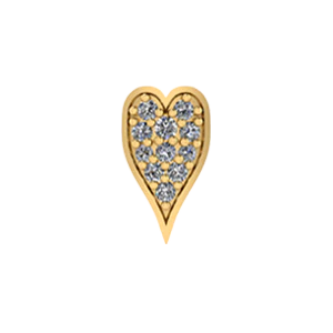 Bangle Charm White Diamond Heart