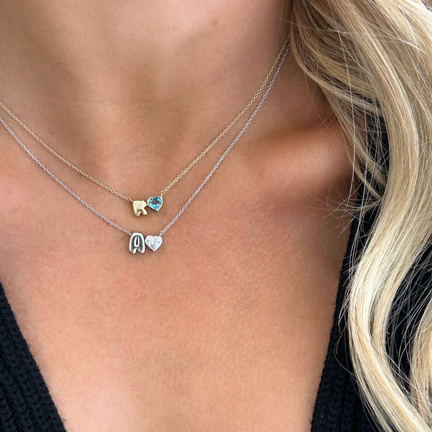 
                  
                    Helium Initial Necklace with Heart Topaz Diamond
                  
                