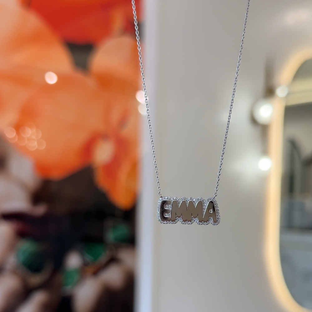 
                  
                    Bubble Diamond Name Necklace
                  
                