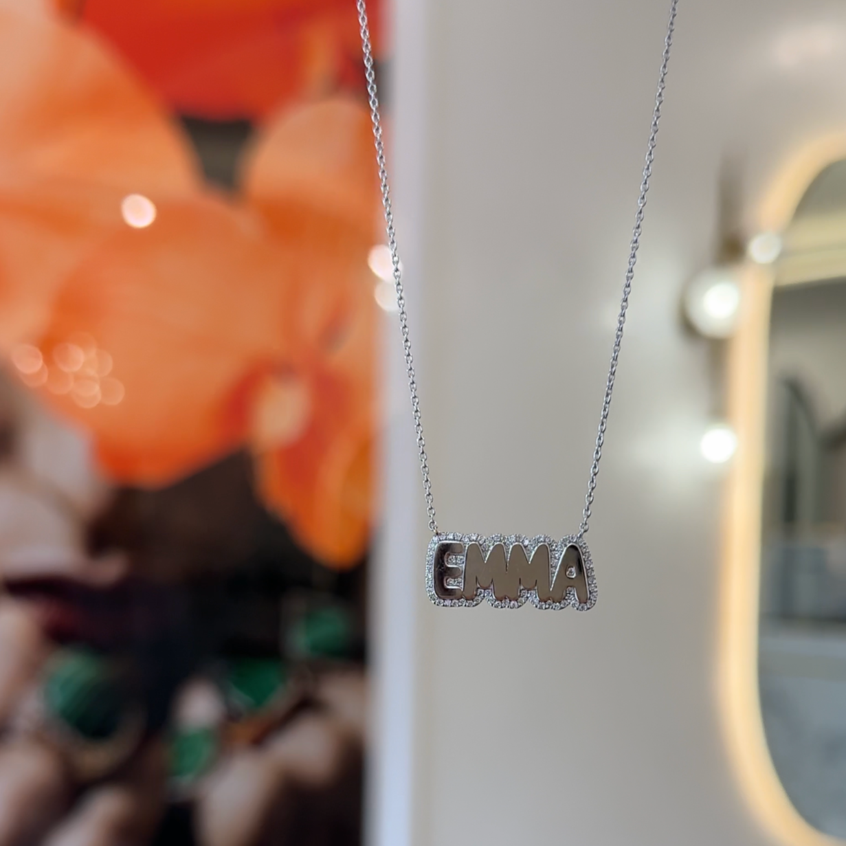
                  
                    Bubble Diamond Name Necklace
                  
                