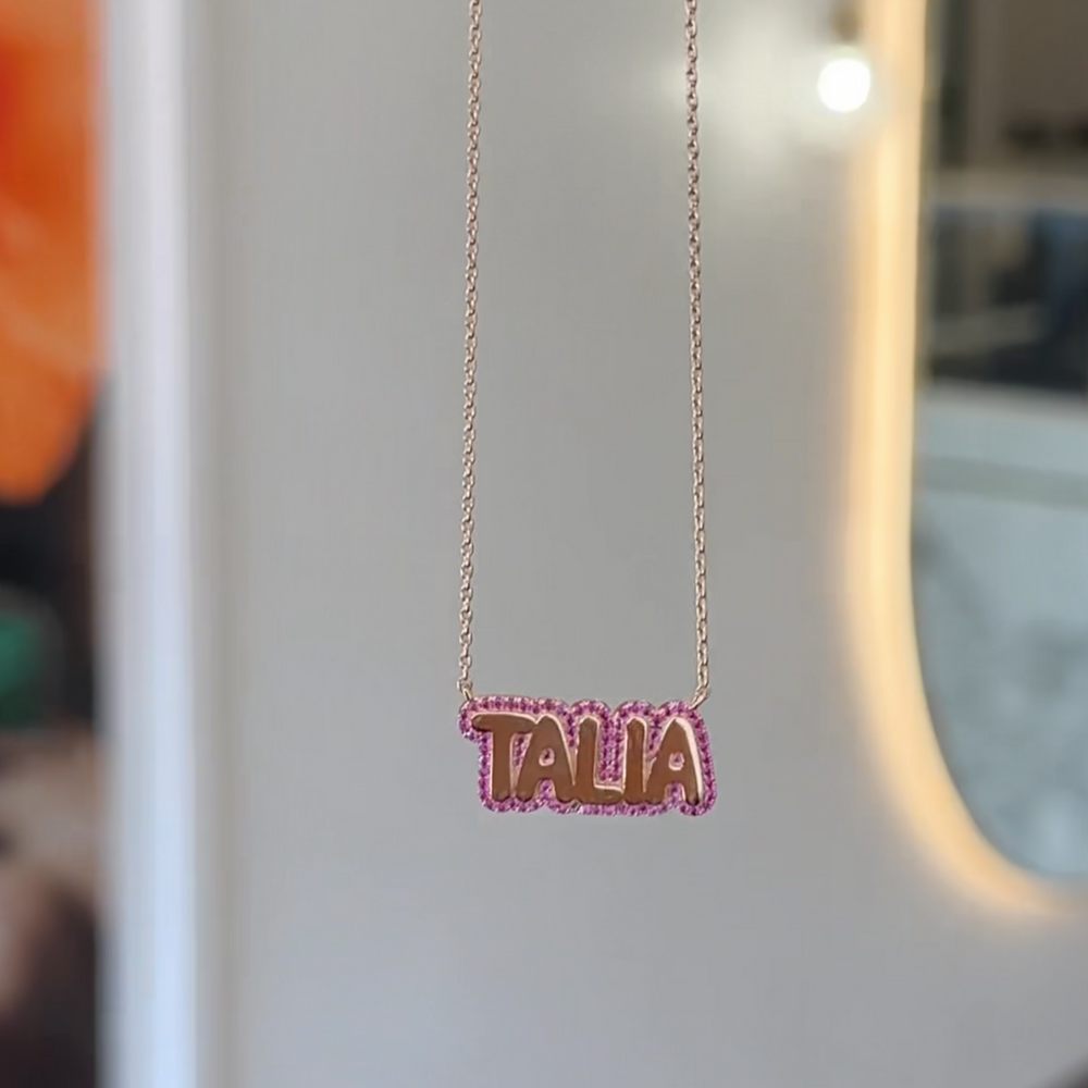 Ruby name necklace store