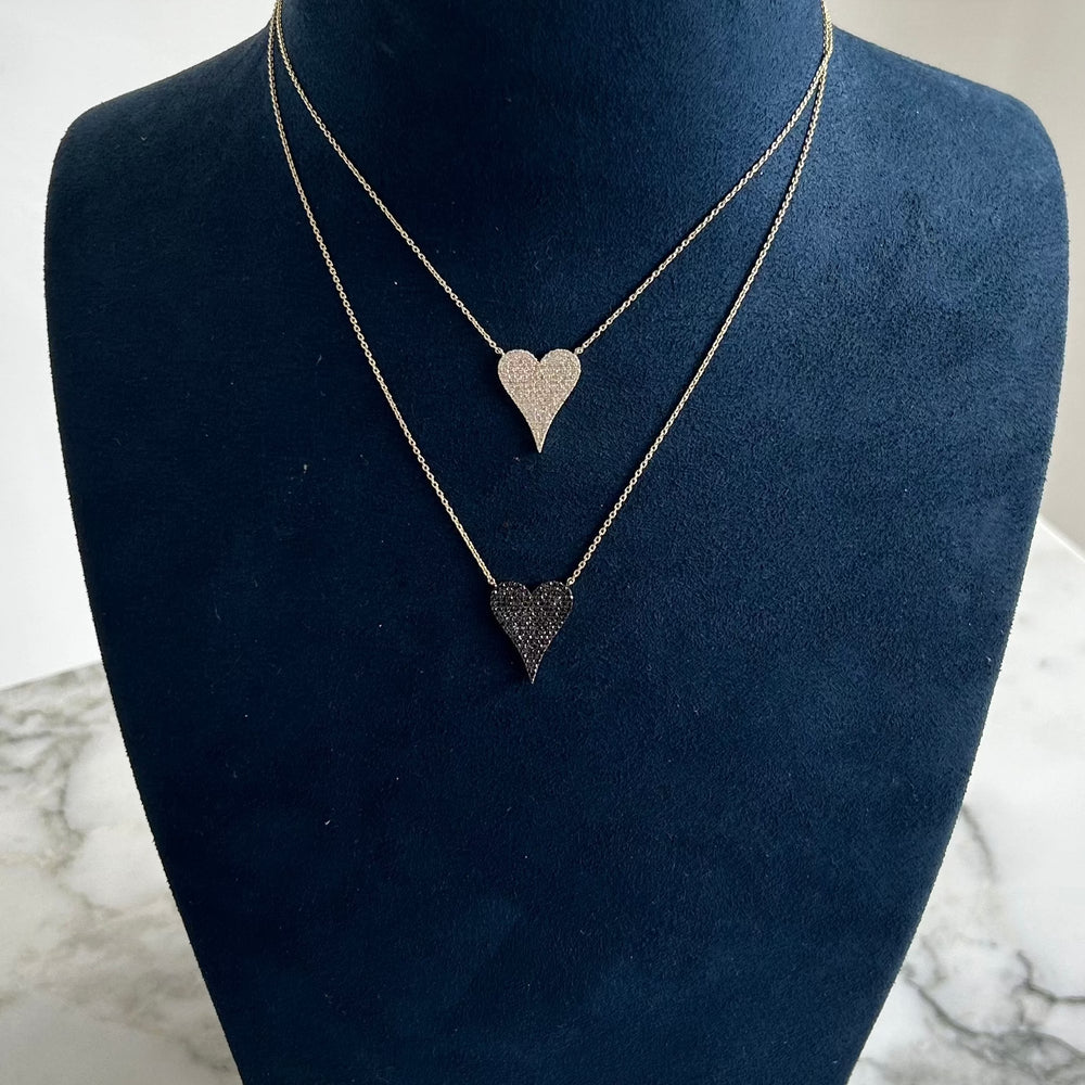 
                  
                    Large Black Pave Diamond Heart Necklace
                  
                