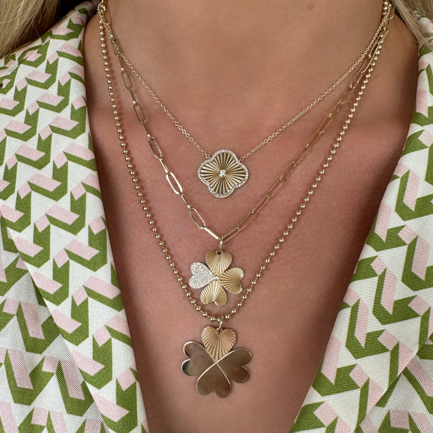 
                  
                    Jumbo Hearts Fluted Clover Charm
                  
                