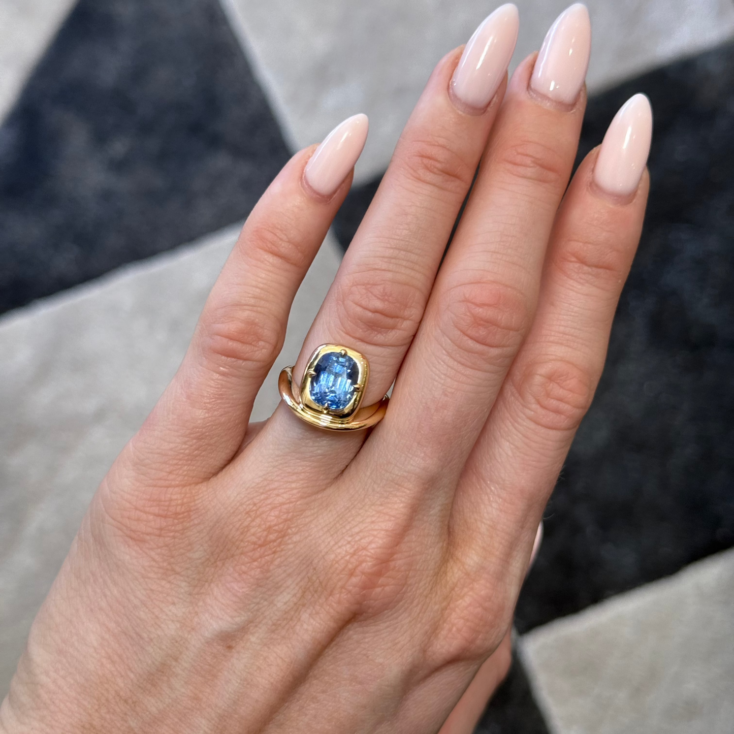 
                  
                    Sapphire Blue Lunar Floating Ring
                  
                