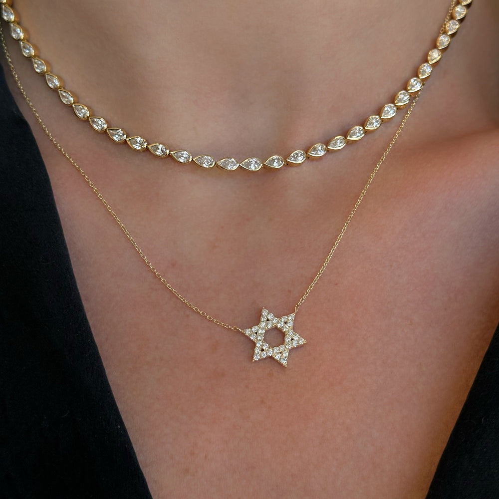 
                  
                    Pave Diamond Star of David Pendant
                  
                