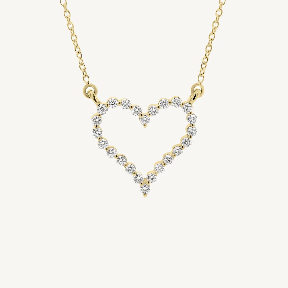 Medium Open Heart Diamond Necklace