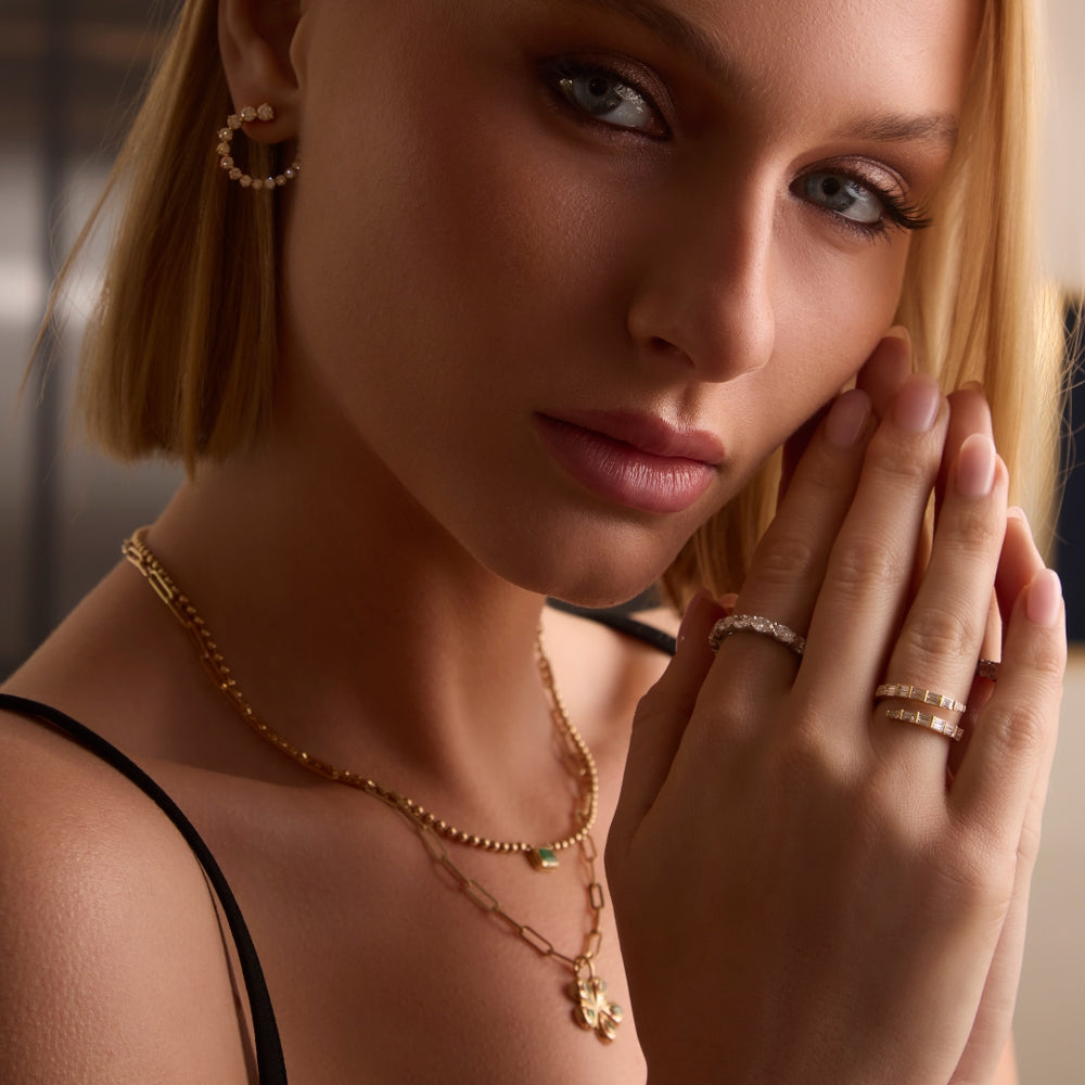 Baguette Diamond Bypass Ring