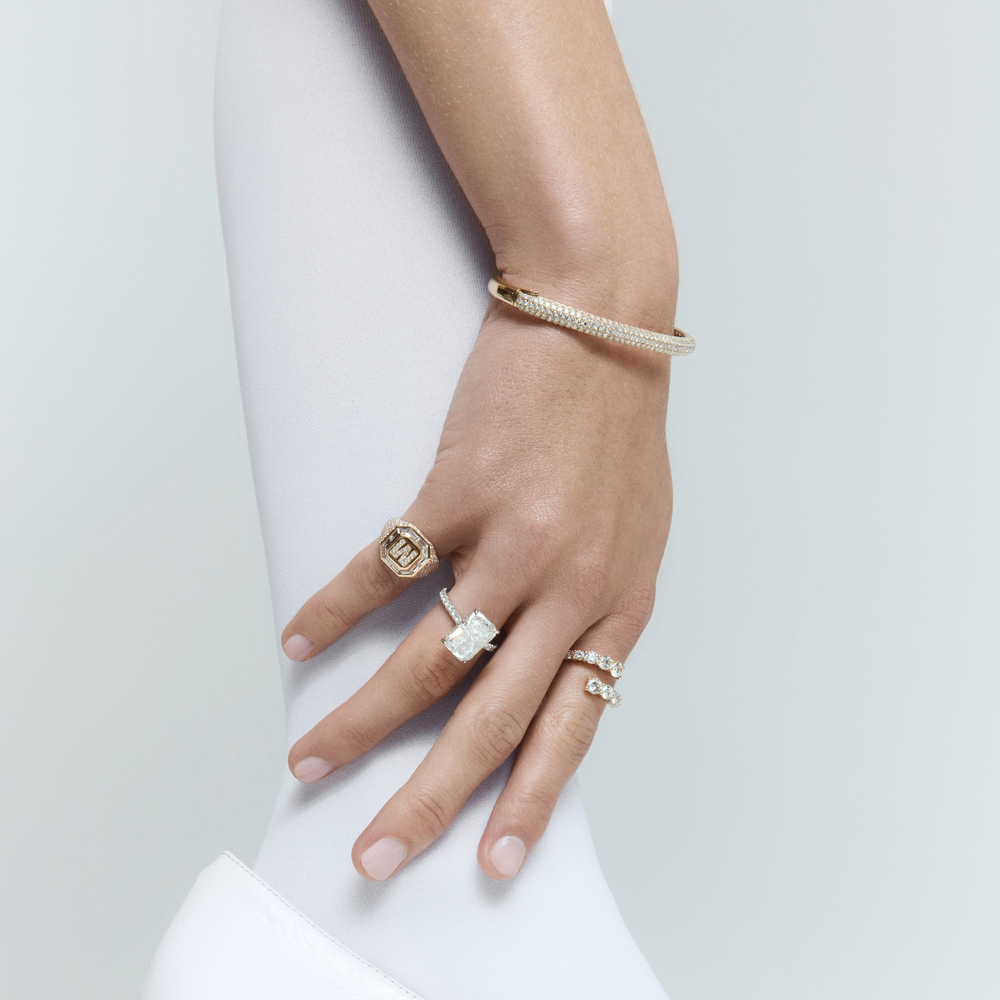 Pave Diamond Bombe Bangle