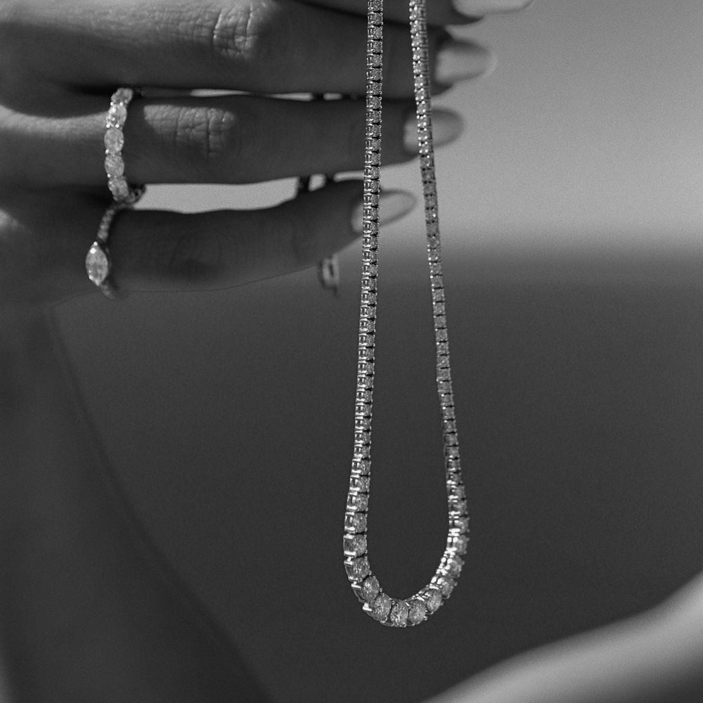 
                  
                    Graduated Riviera Diamond Tennis Necklace
                  
                