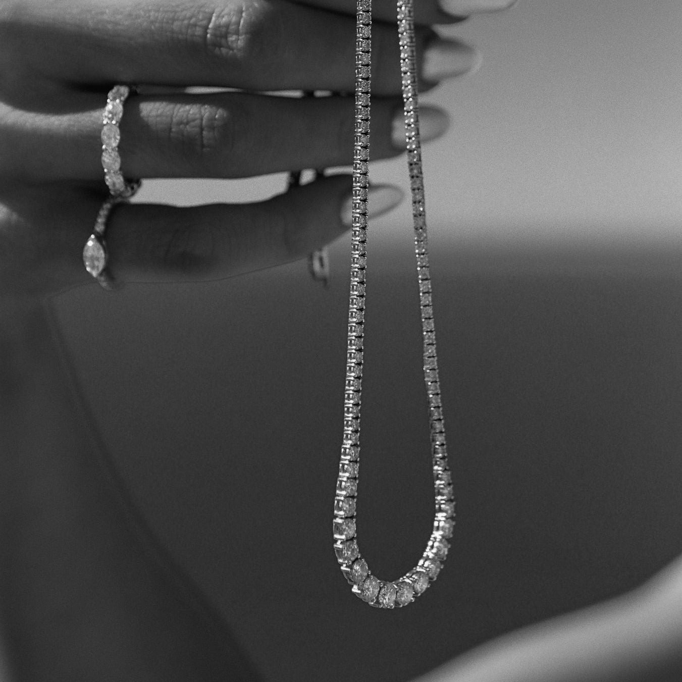 
                  
                    Graduated Riviera Diamond Tennis Necklace
                  
                