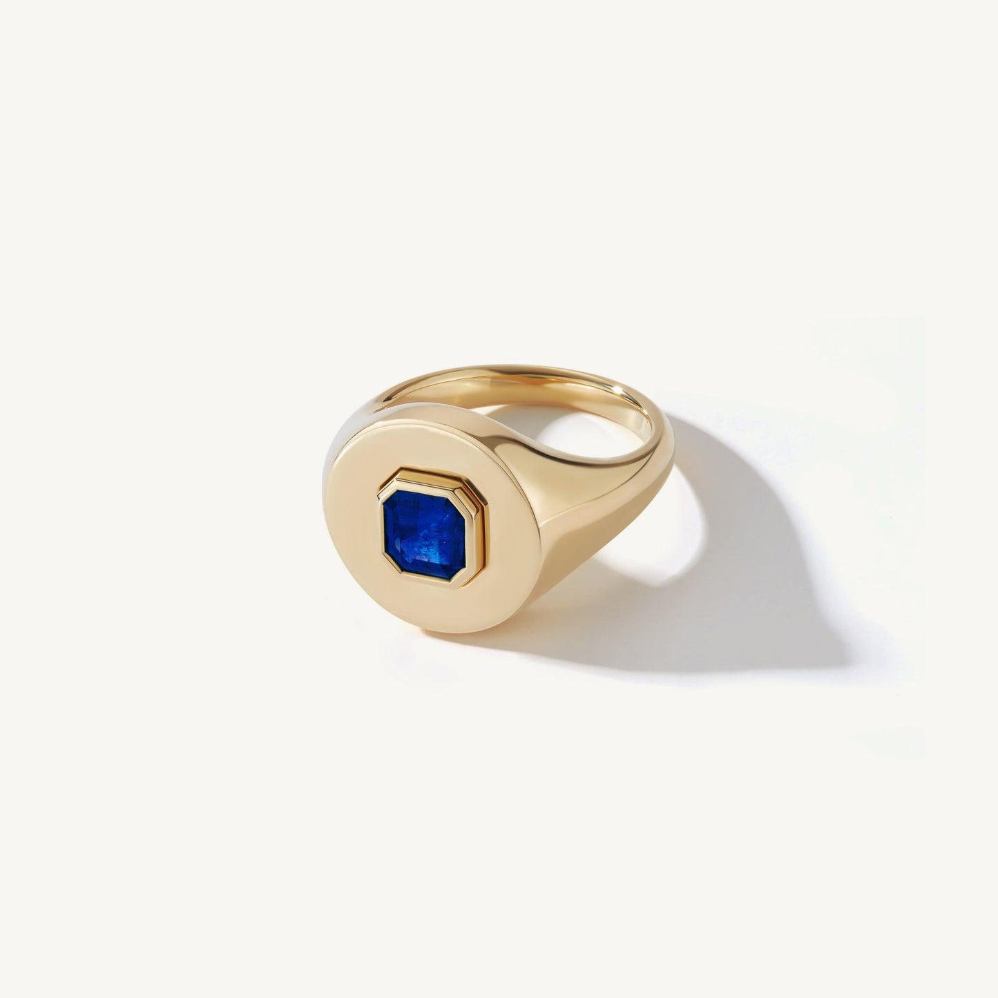 Sapphire Blue Signet Ring