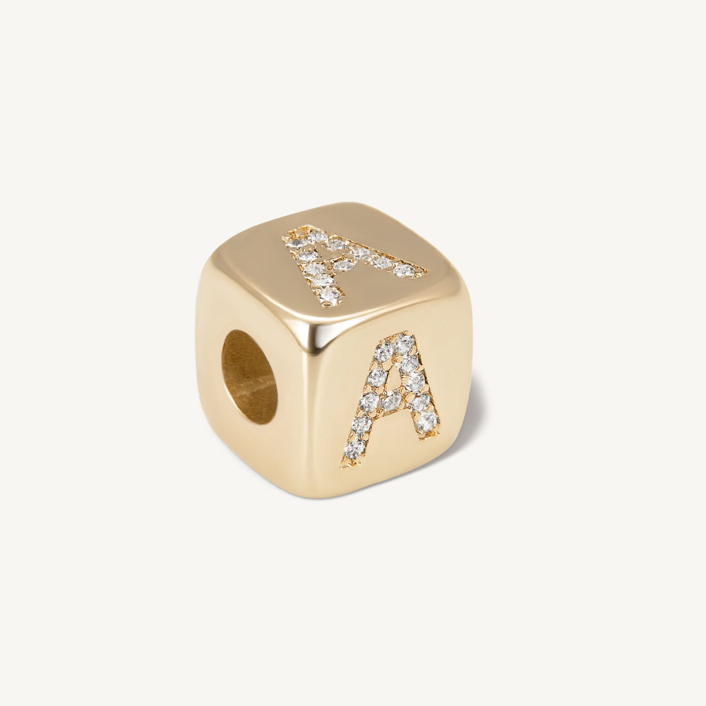 Diamond Initial Cube Charm