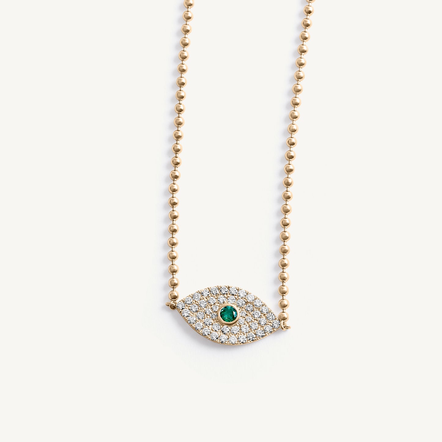 
                  
                    Emerald Diamond Evil Eye Bead Necklace
                  
                