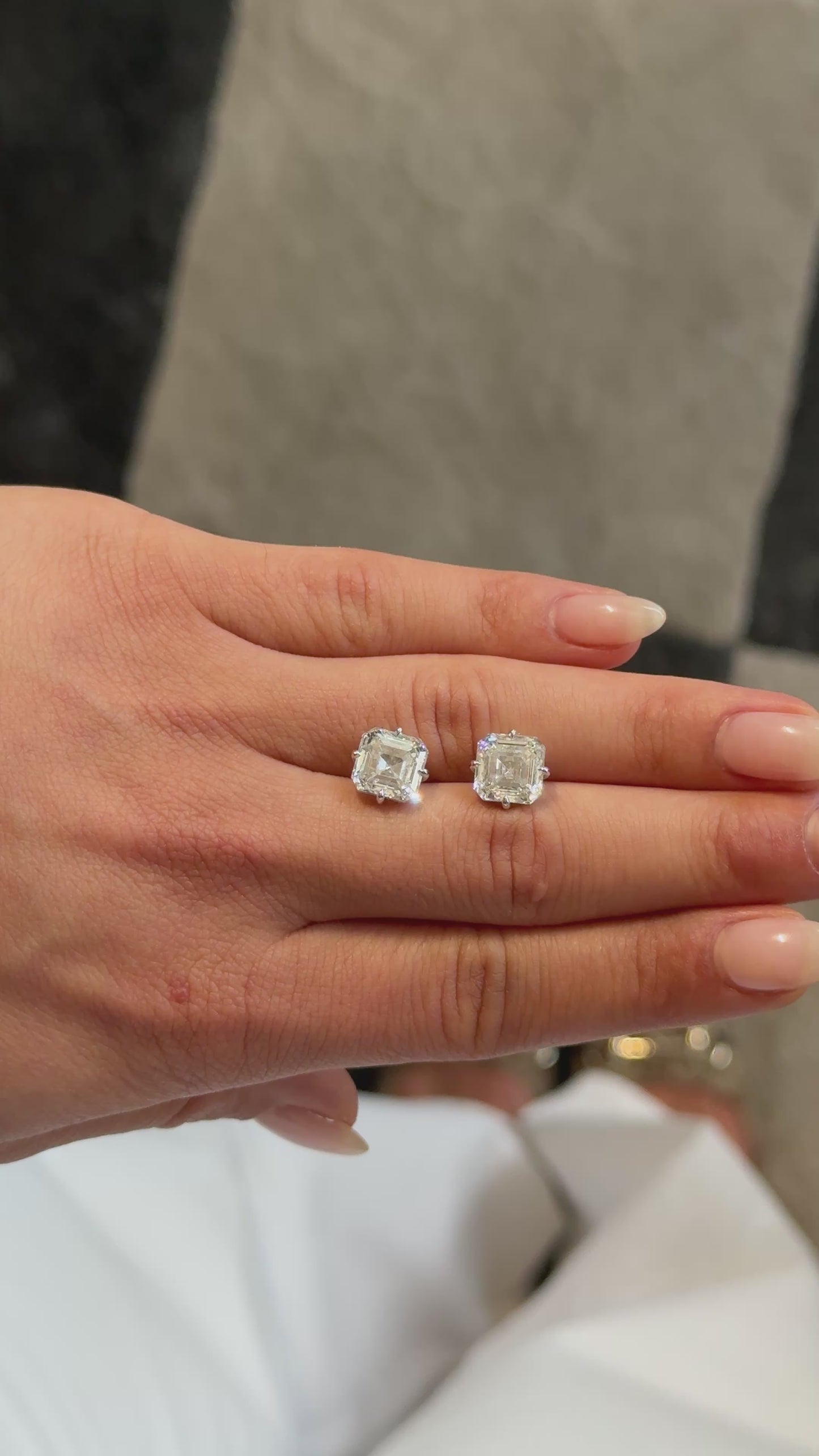 Asscher Cut Diamond Stud Earrings