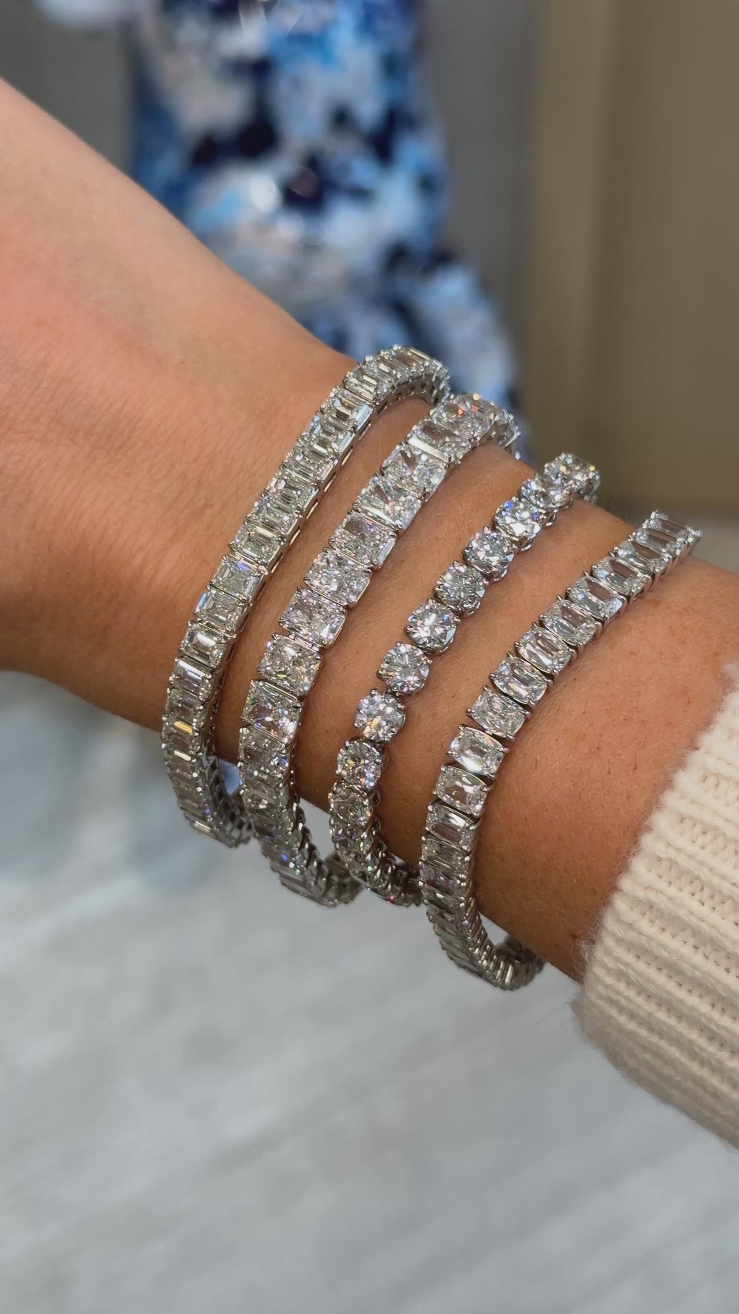 35ct Radiant Cut Diamond Tennis Bracelet