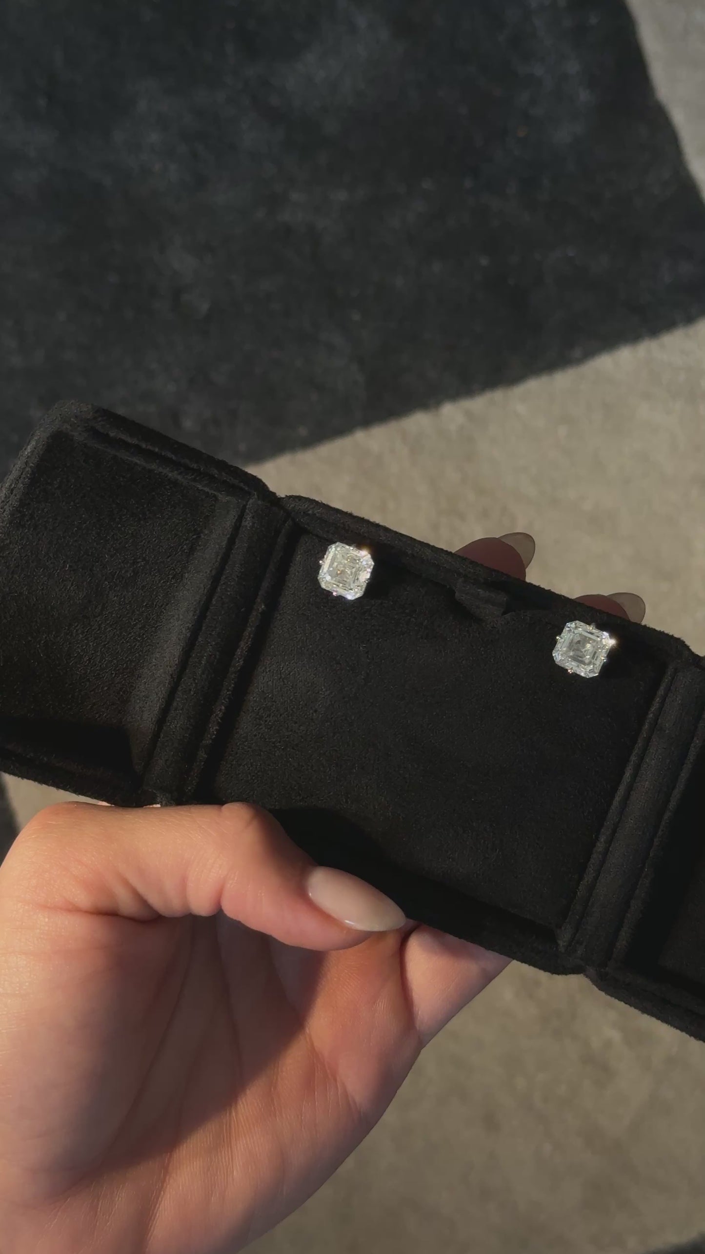 Asscher Cut Diamond Stud Earrings