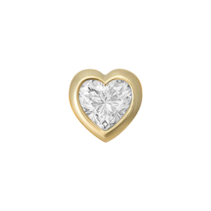 Heart Diamond Bezel Bangle Charm